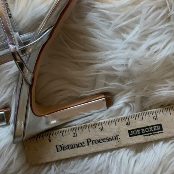 Modatope Women’s Silver Square Open Toe Strappy Ankle Strap Sandal Size 8.5 - Picture 7 of 11